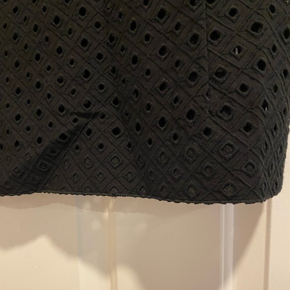 Rebecca Taylor Black Short Sleeve Eyelet Cropped Blouse Top Size 6 NWT - Picture 11 of 15